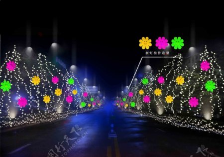 街道树灯效果图