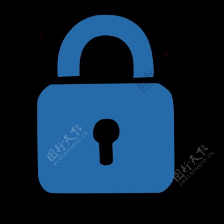 锁具蓝色标志图形装饰素材