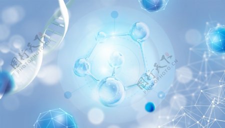 医药DNA数据科技未来蓝色背景