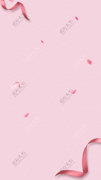 粉色背景飘带