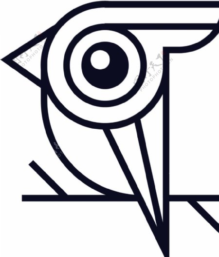 猫头鹰鸟动物卡通线稿