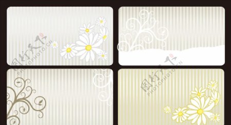 花卉背景花纹设计名片背景