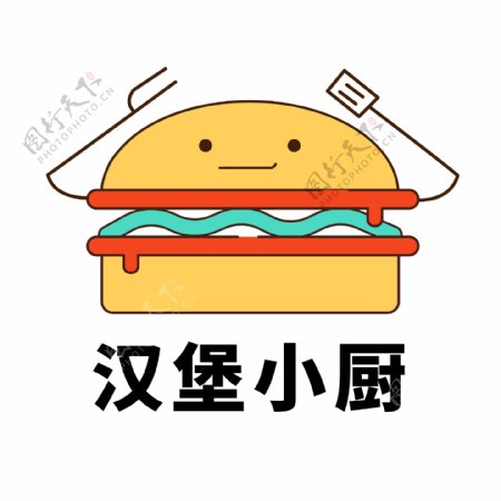 卡通汉堡logo