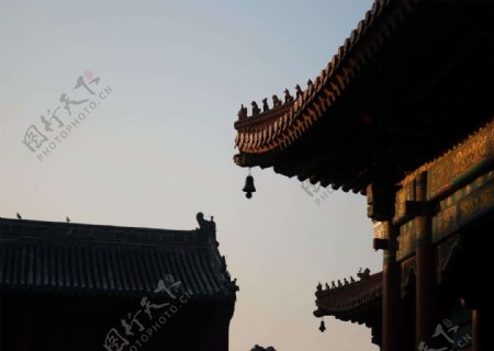 屋檐屋角中国风建筑地标背景素材