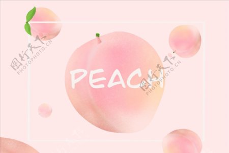 少女系粉色水蜜桃背景图