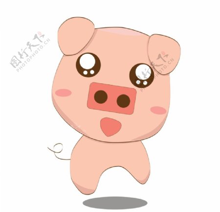 可爱手绘粉红猪