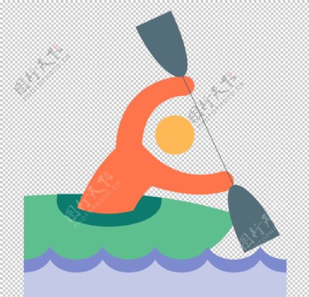 划船运动标志图形图标装饰素材