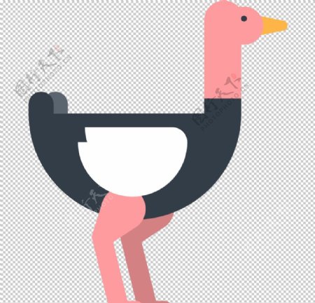 鸵鸟动物标志图形图标装饰素材