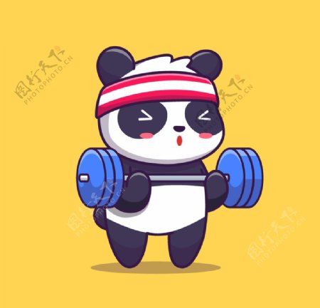 健身的熊猫
