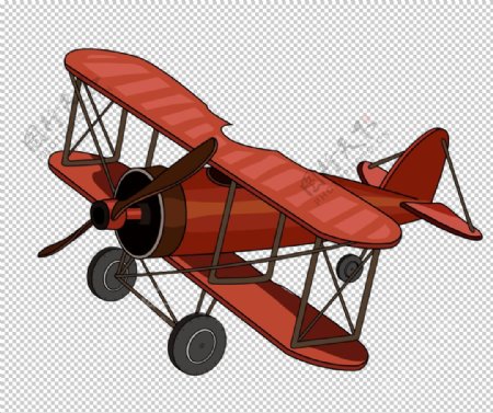 飞机红色复古立体模型海报素材