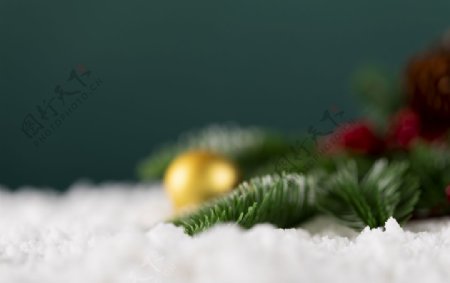 圣诞节节日白雪留白背景素材