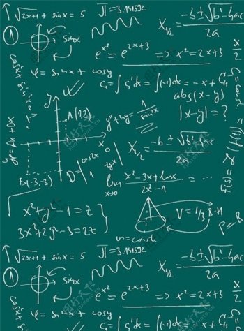黑板粉笔数学公式背景