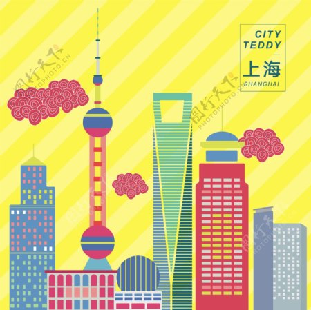 上海矢量建筑插画