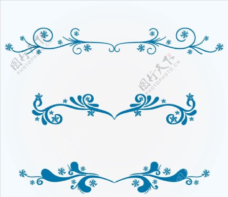 蓝色花卉装饰