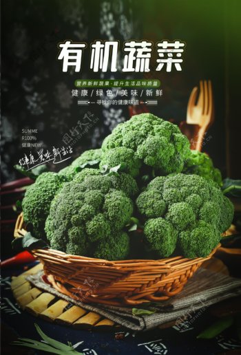 有机蔬菜活动促销宣传海报素材