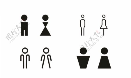 矢量创意男女厕所卫生间标识