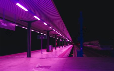 车站站台建筑自然生态背景素材