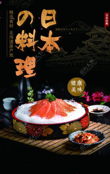 日本料理美食食材活动宣传海报