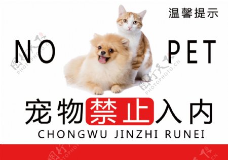 禁止宠物入内标牌公益宣传海报