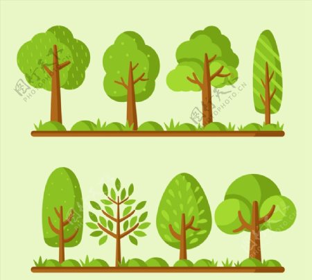 翠绿色树木设计图片
