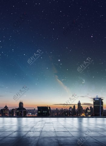 城市星空背景图片