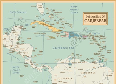 加勒比海地图图片