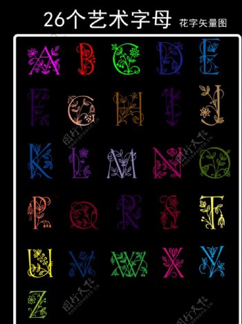 26个艺术字字母图片