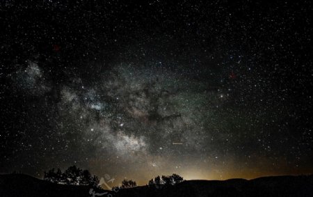超清夜晚的星空摄影图片