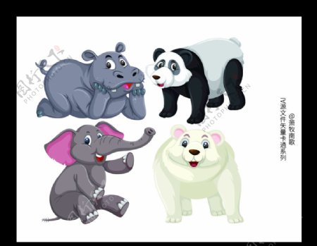 动物卡通AI矢量图图片