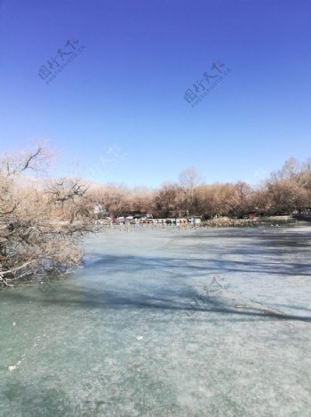 冬天湖泊风景图片