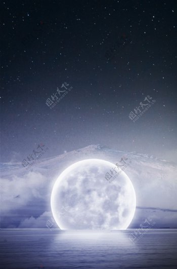 唯美月亮背景图片
