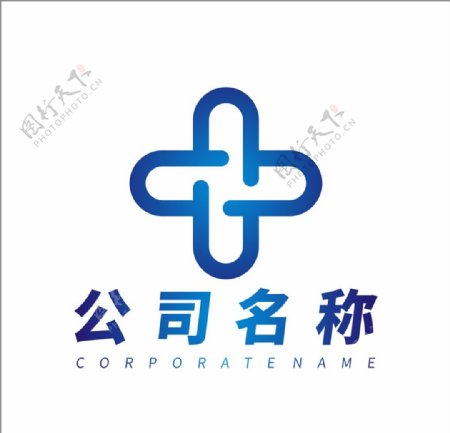 科技十字架logo设计图片