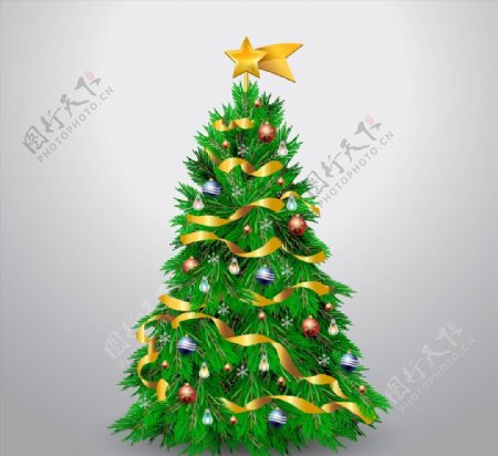 精美装饰圣诞树图片