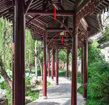 中式园林走廊图片