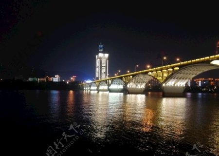 长沙大桥夜景图片