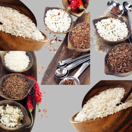 粮食大米餐桌图片