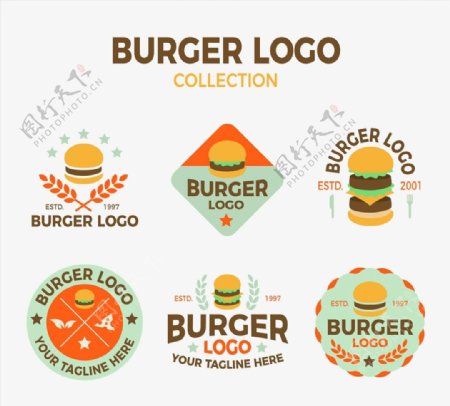 彩色汉堡包标志图片