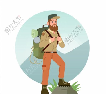 背包旅行男子图片