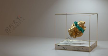 黄金矿石立体彩色背景图片