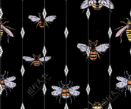 蜜蜂印花图片