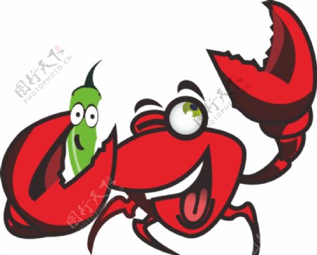 卡通龙虾插画图片