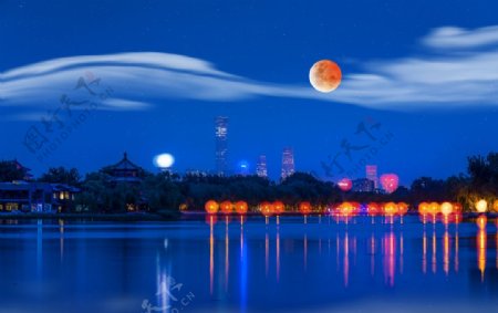 颐和园夜景图片