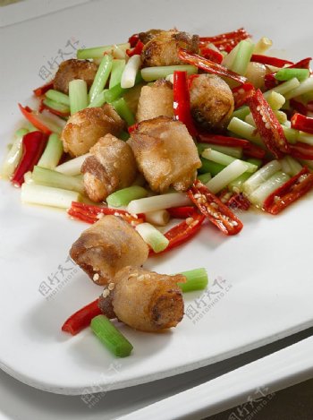 浙菜葱辣腌肉带子图片