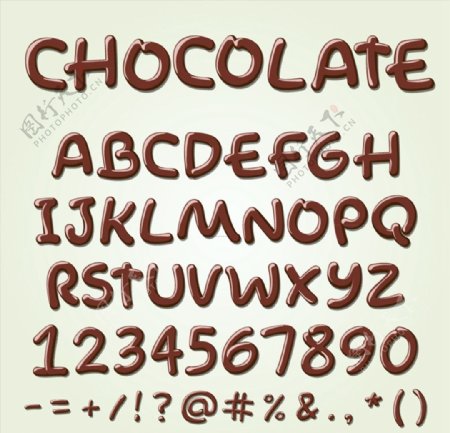 巧克力字母与数字图片