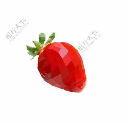多边形草莓免扣元素图片