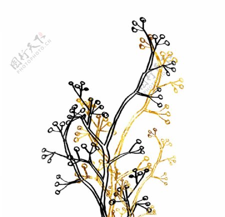 金色花朵装饰元素图片