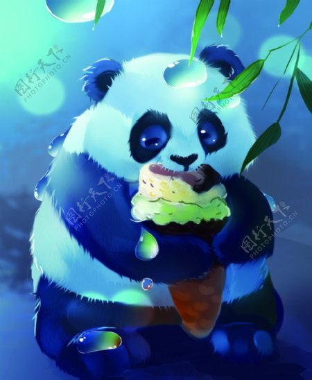 卡通熊猫插画图片