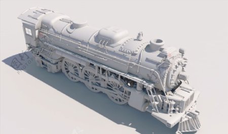 C4D模型火车头图片
