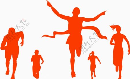 人物奔跑元素运动图片
