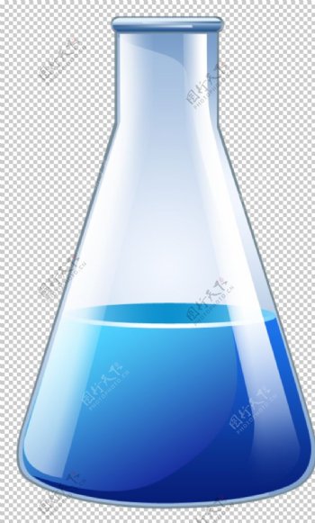 锥形瓶科学化学实验器材PNG图片